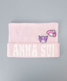 AURORA 【 ANNA SUI（アナ スイ）】マイメロディ&クロミ 刺しゅうブローチ付きネコ耳ニットワッチ