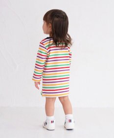 MIKI HOUSE HOT BISCUITS 【80-120cm】 ボーダー 長袖ワンピース