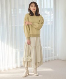 Feroux 【セットアイテム】裏毛プルオーバー×ランダムプリーツ スカート