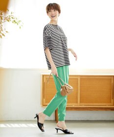 ICB 【人気のため新色追加・洗える】Naiaバックサテン テーパードパンツ