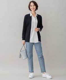 自由区 【洗える】ウールミックス ミドル丈カーディガン