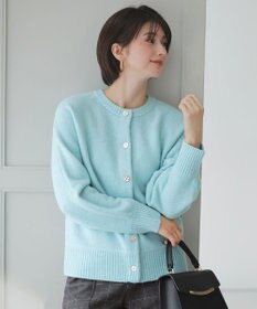 ANY SIS 【前後着用可能】Airニット カーディガン ライトブルー