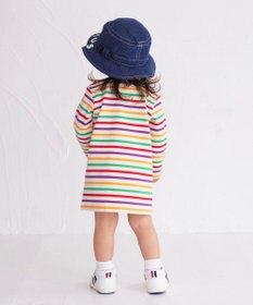 MIKI HOUSE HOT BISCUITS 【80-120cm】 ボーダー 長袖ワンピース