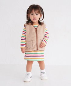 MIKI HOUSE HOT BISCUITS 【80-120cm】 ボーダー 長袖ワンピース