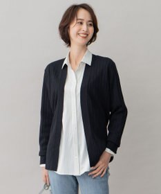 自由区 【洗える】ウールミックス ミドル丈カーディガン