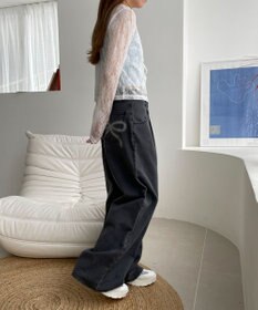 WEGO モチーフデニムタックパンツ