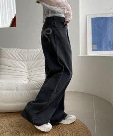 WEGO モチーフデニムタックパンツ