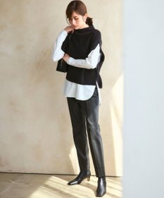 23区 【洗える】コットンリリー モックネックニットベスト