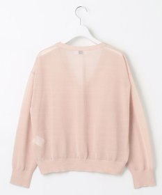 J.PRESS LADIES S 【洗える】LINEN MIX SHEER Vネック カーディガン
