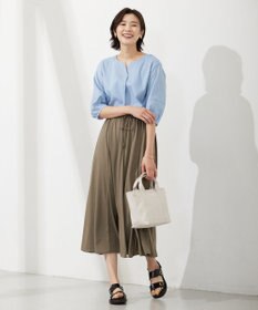 J.PRESS LADIES 【WEB限定カラーあり・接触冷感・UVケア】 スムースジャージー キーネック カットソー