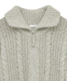 Green Parks 衿付きケーブルｚｉｐカーディガン