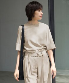 ICB L 【接触冷感・UVカット・洗える】 T/Rドライリネン Tブラウス