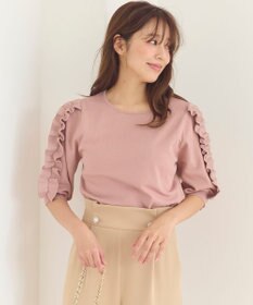 Feroux 【洗える】フリルスリーブニット