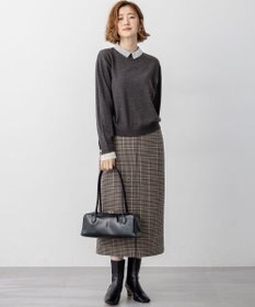 23区 【CLASSY.掲載/洗える】エンブロイダリー ジオメトリックレースコンビ ニット