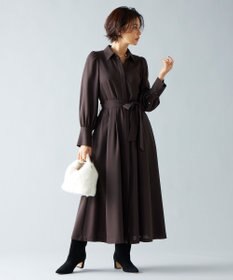 自由区 【洗える】ボリュームスリーブシャツ ドレス