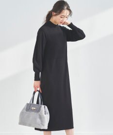 ANY SIS 【洗える】バスケット編み切替えニット ワンピース