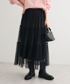 Green Parks チュールプリーツティアードスカート