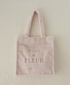 Maison de FLEUR ファーブランドロゴ刺繍スクエアトートバッグ