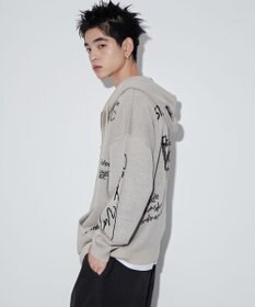 WEGO 【ユニセックス着用ITEM】ジャガードロゴジップパーカー