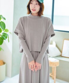 Tiaclasse 【2点セット・洗える】細ケーブルニットトップス＆ニットワンピース