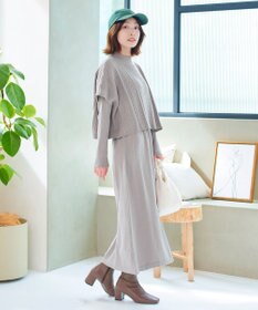 Tiaclasse 【2点セット・洗える】細ケーブルニットトップス＆ニットワンピース