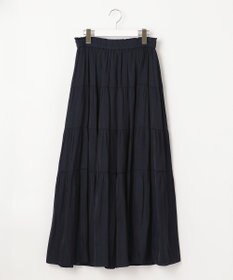 自由区 L 【洗える/着丈調節可】カラー ティアードスカート