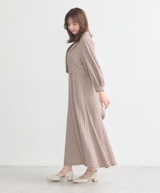 earth music&ecology ＳＥＴ２点ジャカードシャツ＋キャミドレ