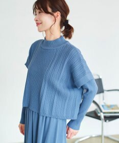 Tiaclasse 【2点セット・洗える】細ケーブルニットトップス＆ニットワンピース