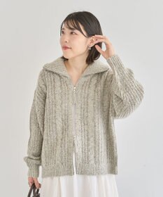 Green Parks 衿付きケーブルｚｉｐカーディガン