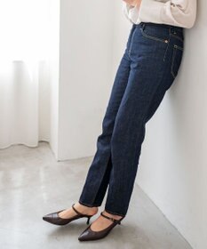 caqu FS linen tapered straight リネンテーパードストレートデニム