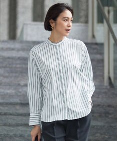 自由区 L 【スタイリストコラボ・洗える】SOMELOSバンドカラー シャツ