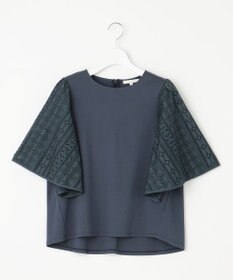 自由区 L 【カタログ掲載・洗える】エンブロイダリーコンビジャージ カットソー