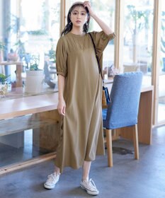 Tiaclasse 【洗える】ボリュームパフスリーブAラインワンピース