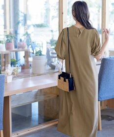 Tiaclasse 【洗える】ボリュームパフスリーブAラインワンピース