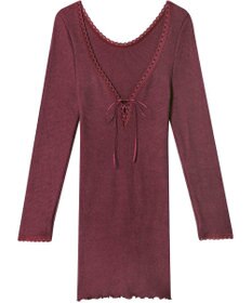 AMPHI あったかインナー 薄手 リブ素材 ９分袖 長袖 UWF360 アンフィ／ワコール