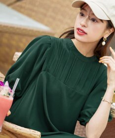 Tiaclasse 【洗える】ボリュームパフスリーブAラインワンピース