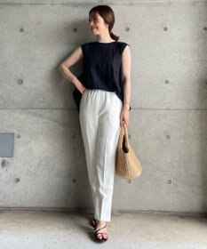 UNFILO 【撥水】レーヨン麻ライト刺繍ブラウス