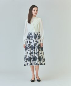 GRACE CONTINENTAL フラワージャガードテーラードレス