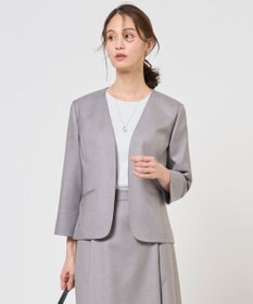 J.PRESS LADIES L OXIJEWEL ストレッチ ノーカラー ジャケット