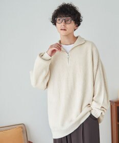 WEGO ルーズフィットハーフZIPプルオーバー