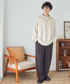 WEGO ルーズフィットハーフZIPプルオーバー