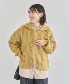 Green Parks 衿付きケーブルｚｉｐカーディガン