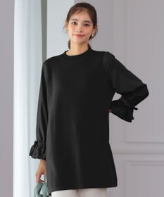Tiaclasse L 【洗える】ボリュームリボン袖ニットコンビチュニック