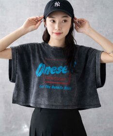 WEGO 【洗える】ヴィンテージウォッシュロールアップショートTシャツ