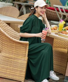 Tiaclasse 【洗える】ボリュームパフスリーブAラインワンピース