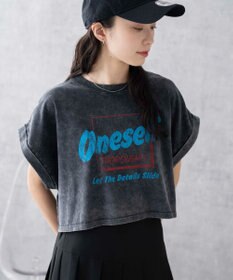 WEGO 【洗える】ヴィンテージウォッシュロールアップショートTシャツ