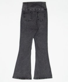 WEGO 【ストレッチ/美脚/脚長シルエット/XSSMサイズ展開】ハイウエストストレッチフレアデニムパンツ