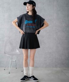 WEGO 【洗える】ヴィンテージウォッシュロールアップショートTシャツ