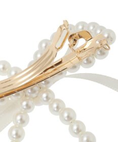 Maison de FLEUR パールサテンリボンバレッタ