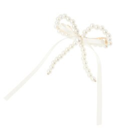Maison de FLEUR パールサテンリボンバレッタ